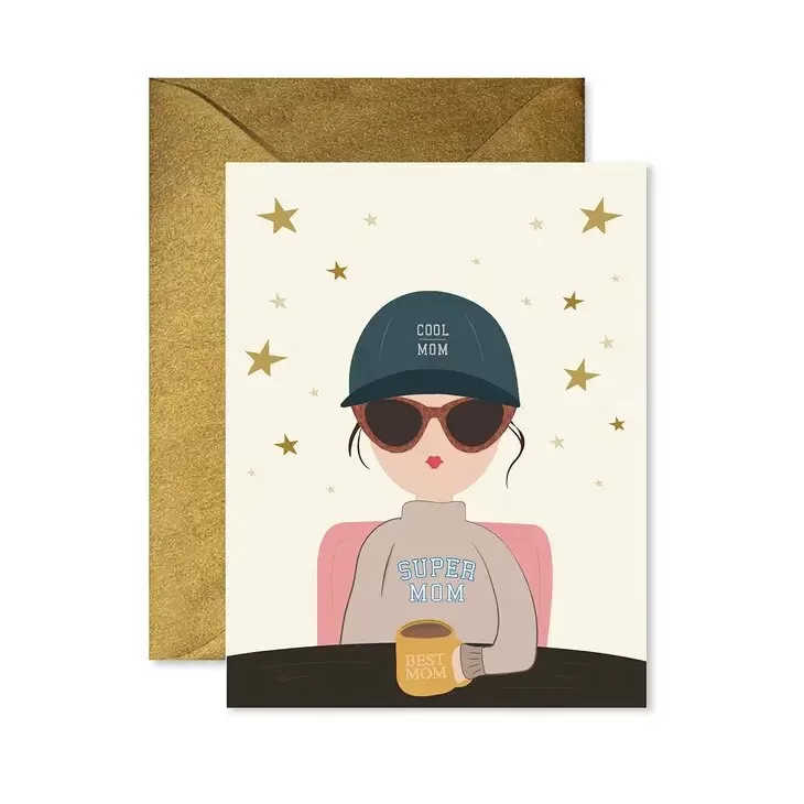 Cool Mom, Super Mom Greeting Card