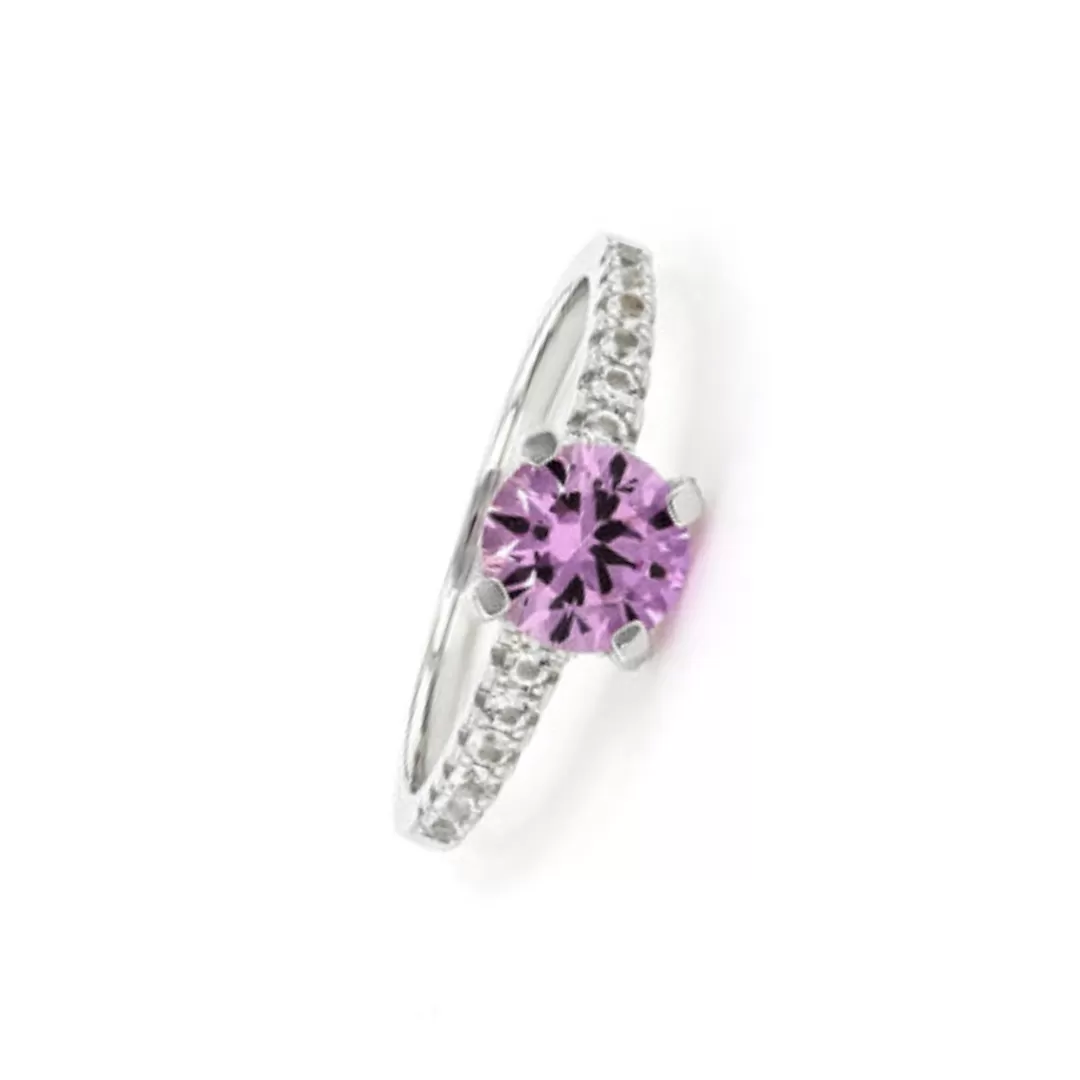 Created Pink Sapphire Ring