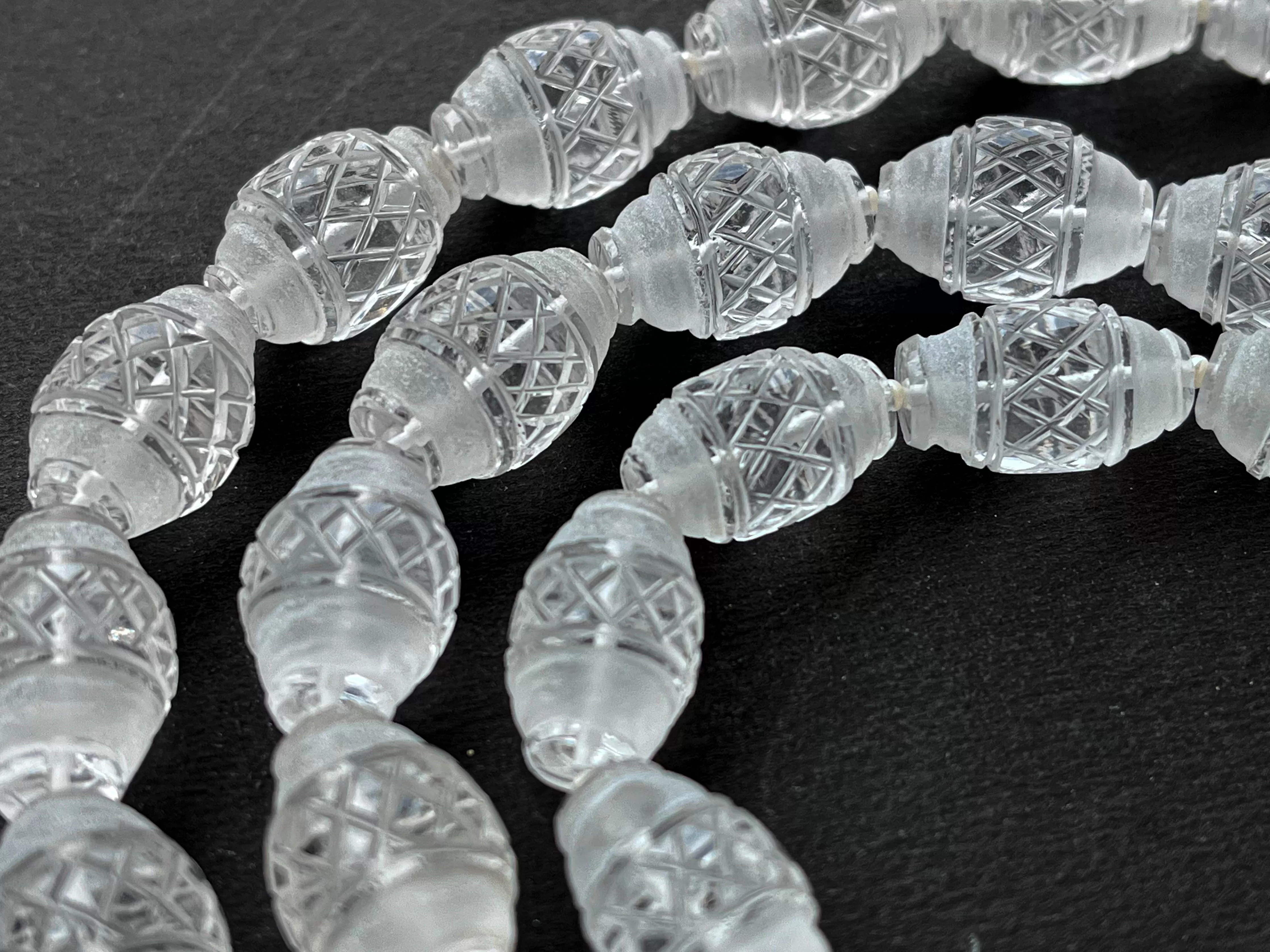 Crystal Quartz Cameo Frost Olive Shape Beads