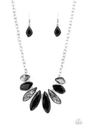 Crystallized Couture Black & Glitter Gem Necklace - Paparazzi Accessories