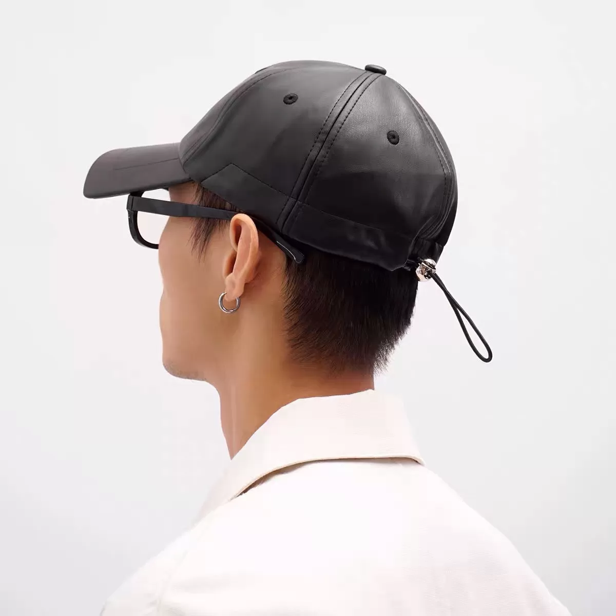 C.T. LEATHER BASEBALL CAP WITH CROPPED TONGUE