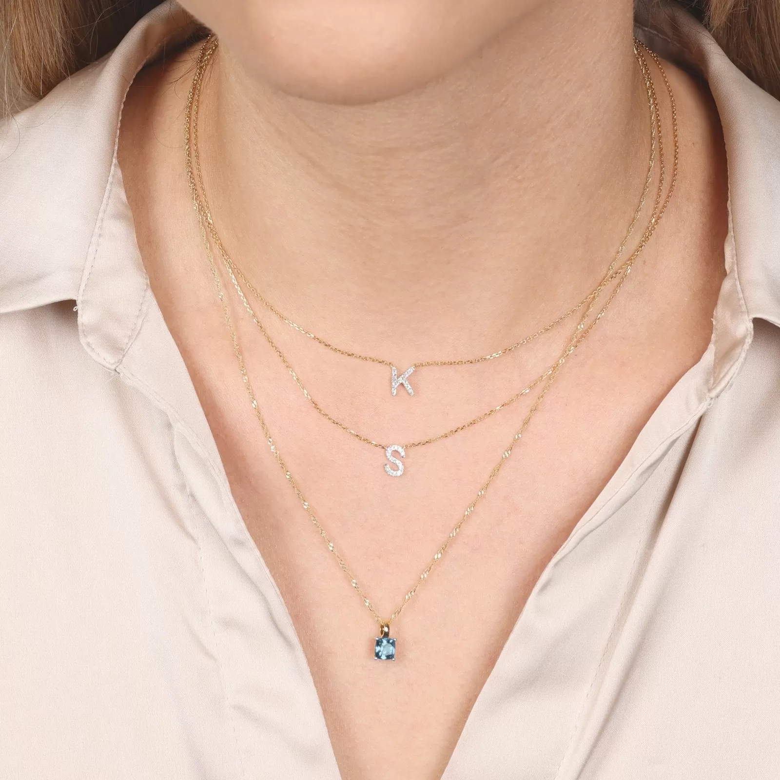 Cushion Cut Blue Topaz Pendant Necklace