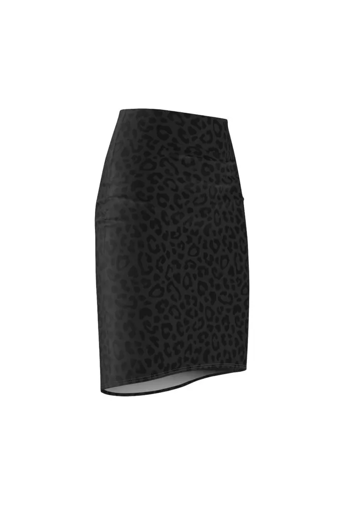 Dark Leopard Print Women's Pencil Skirt