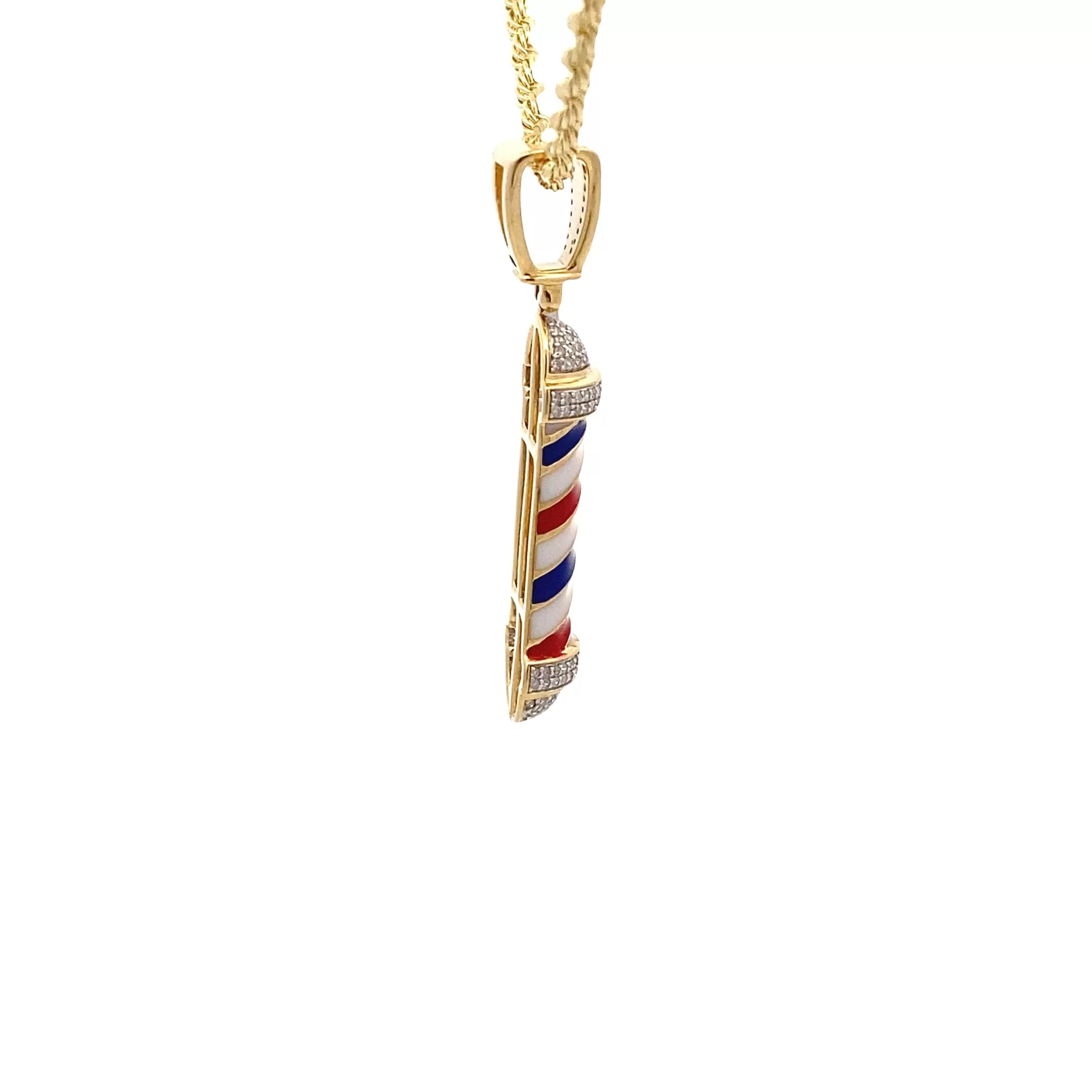 Diamond 0.38Ctw Barber Pole Pendant