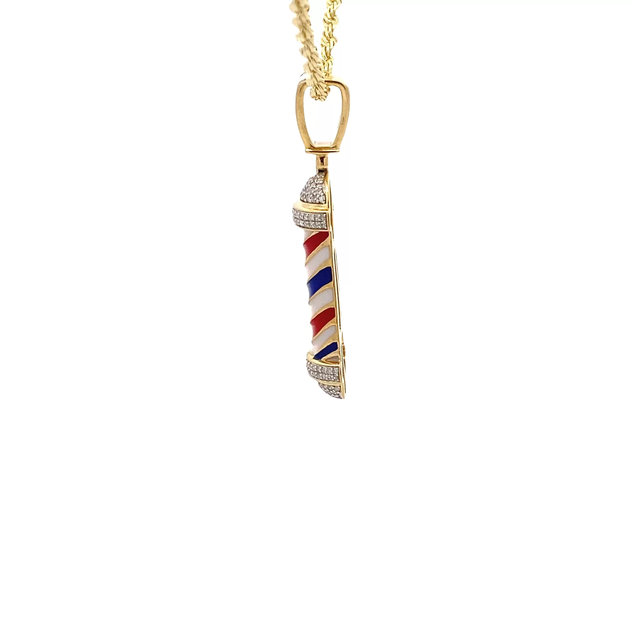 Diamond 0.38Ctw Barber Pole Pendant