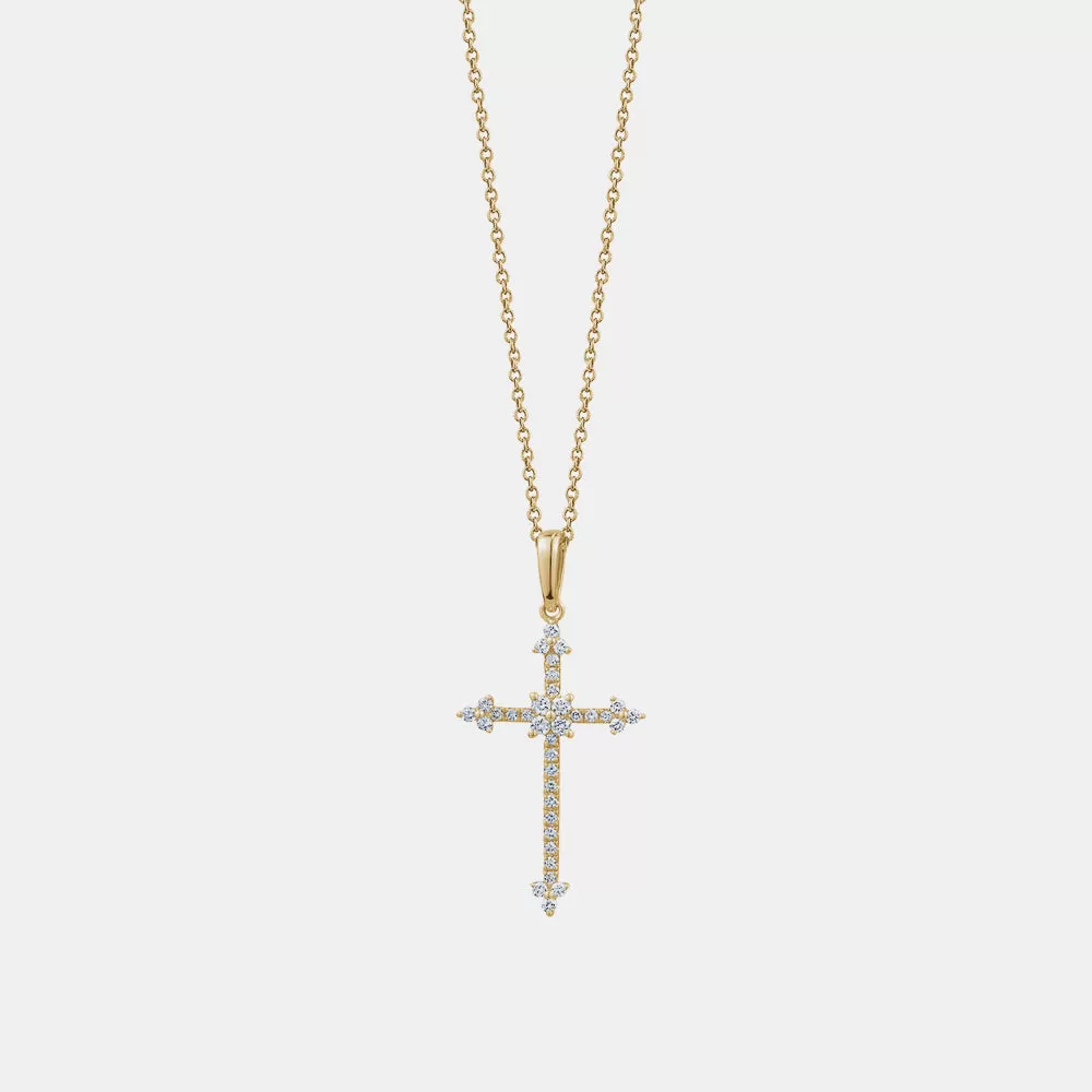 Diamond Arrow Cross Necklace