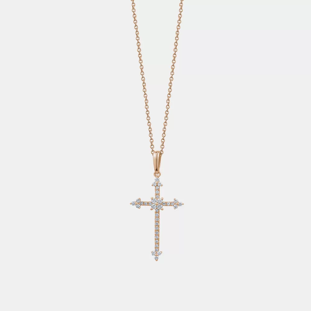 Diamond Arrow Cross Necklace