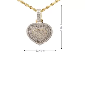 Diamond Baguette 1.94Ctw Heart Pendant