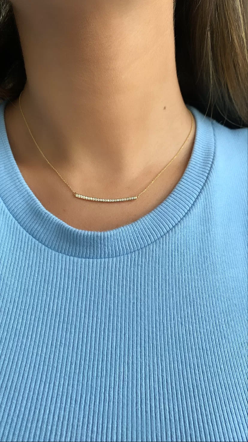 Diamond Bar Necklace