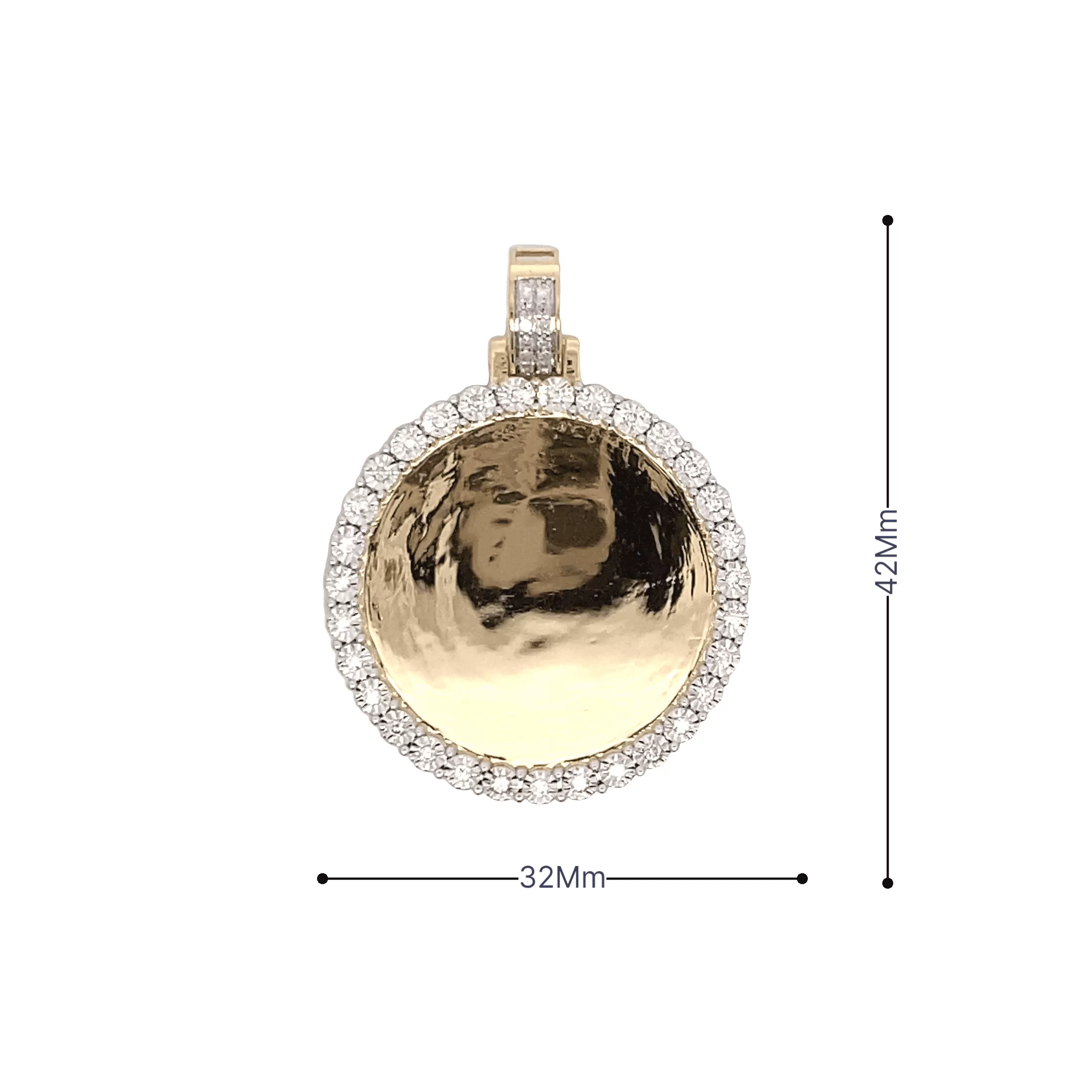 Diamond Circle Shaped Memory Pendant