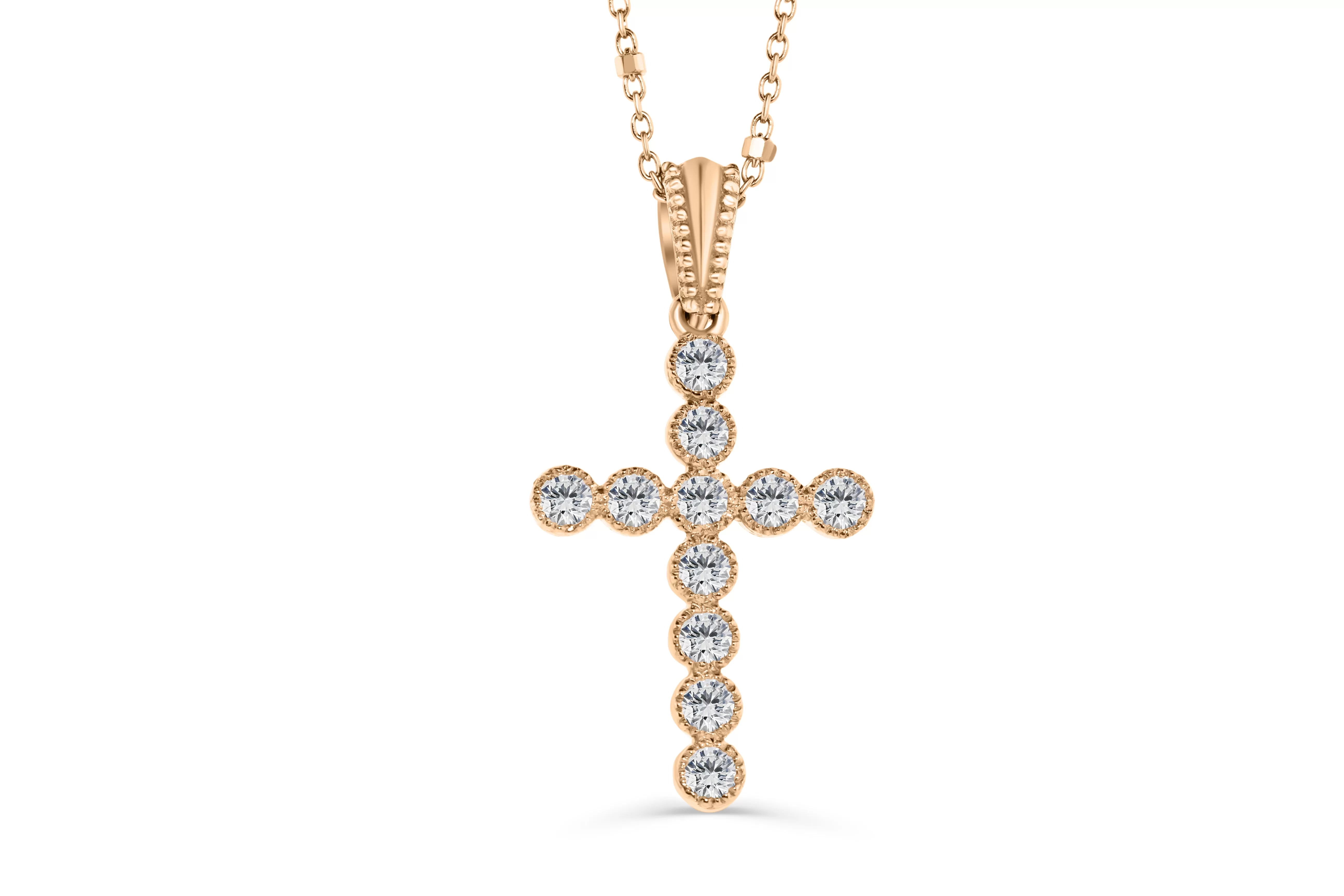 Diamond Cross Pendant 0.51 CT TW 14K Rose Gold DPEN020