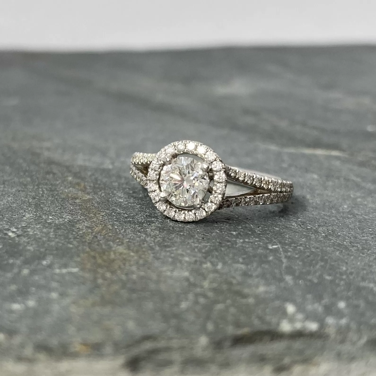 Diamond Halo Engagement Ring