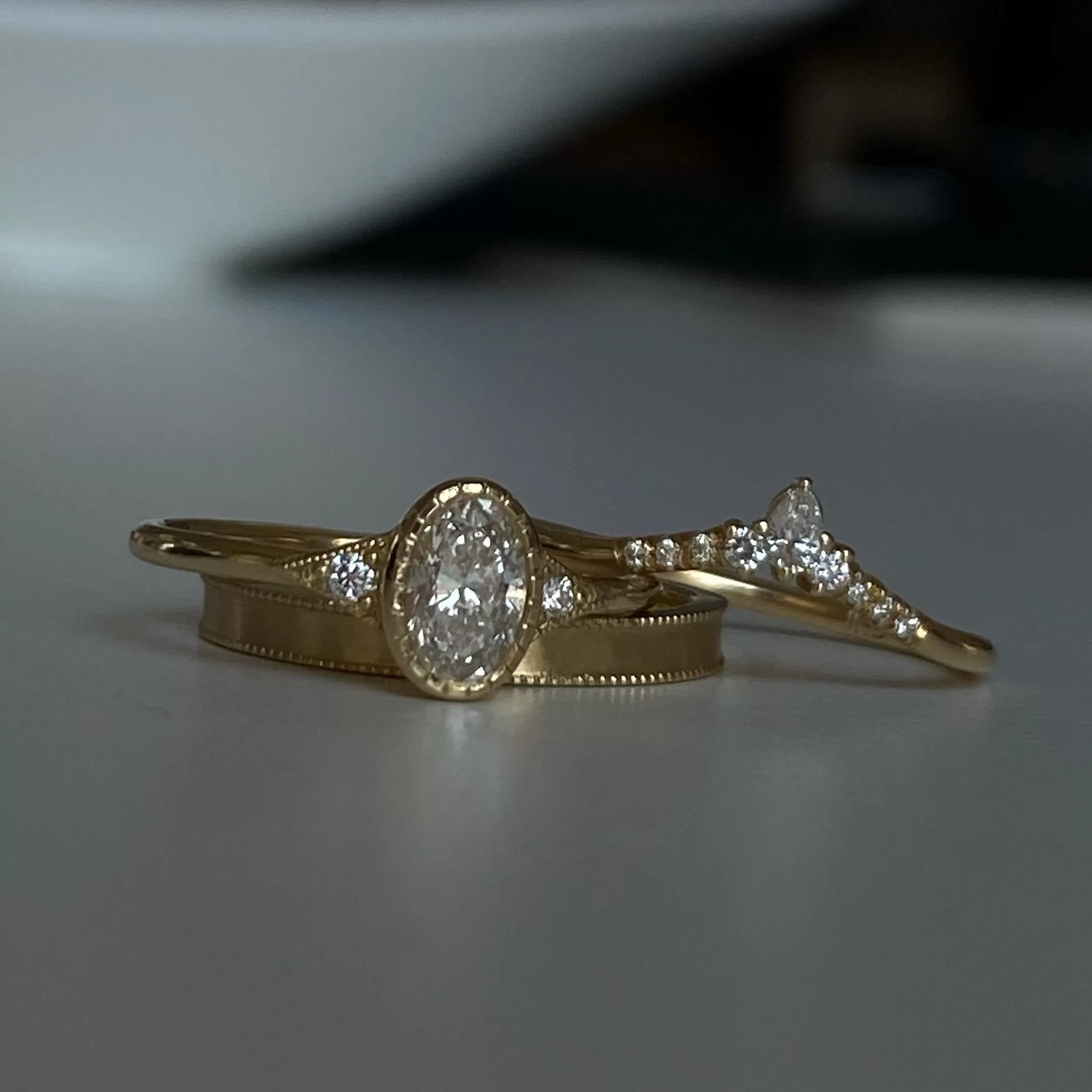 Diamond Oval Deco Ring