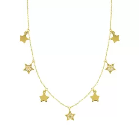 DIAMOND STARS NECKLACE 14K