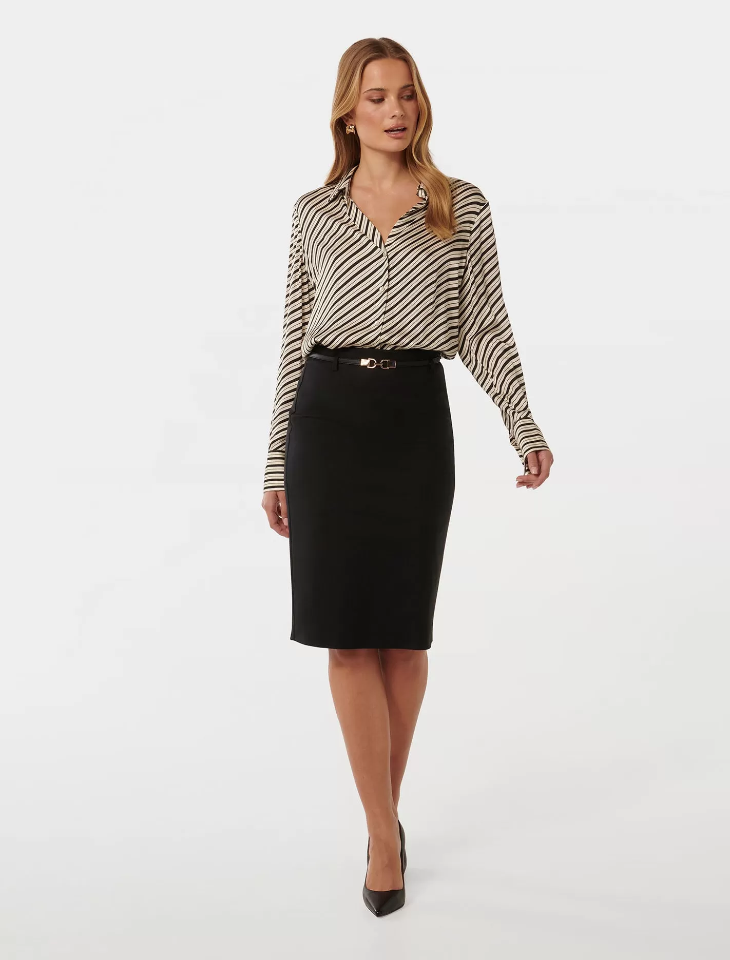 Dina Belted Pencil Skirt