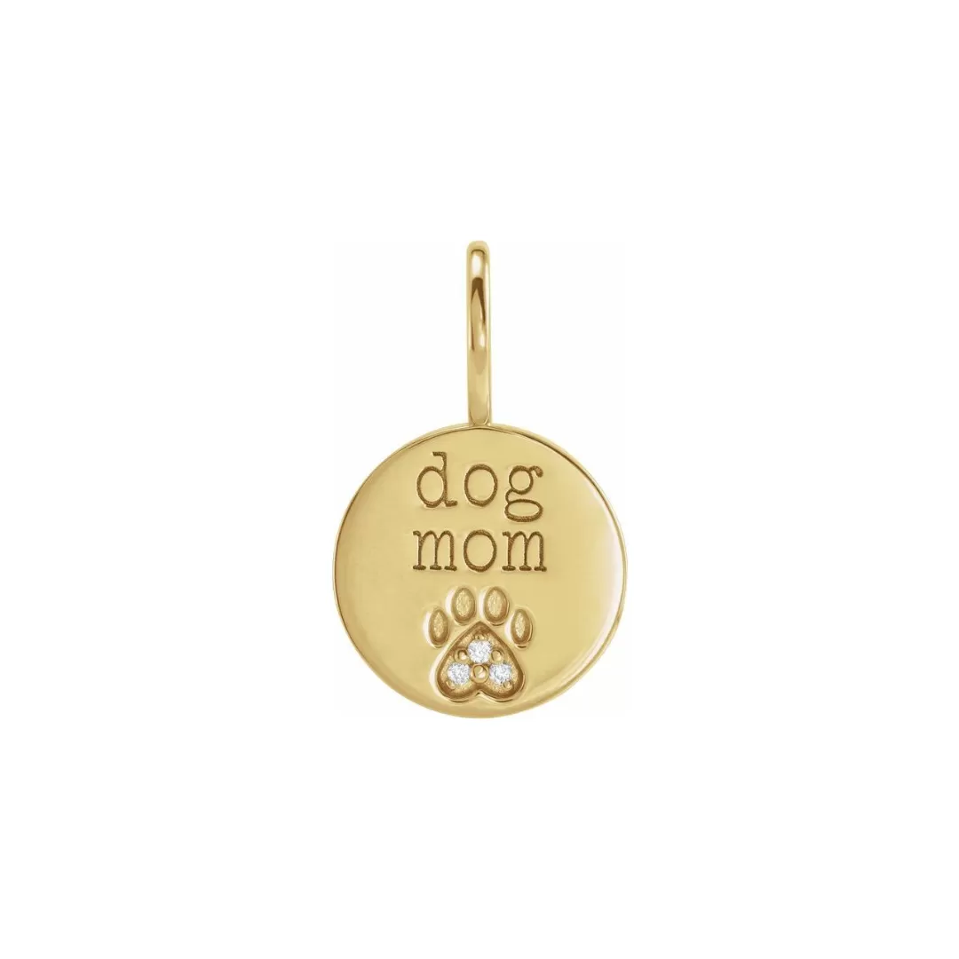 DOG MOM DIAMOND PENDANT