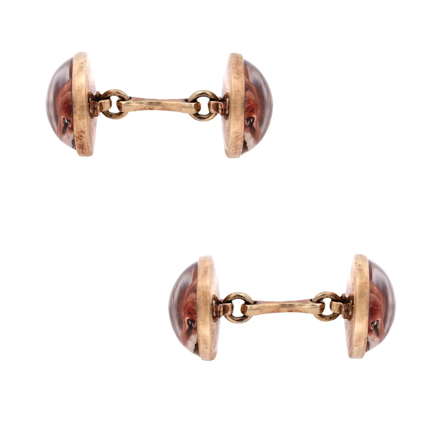 Edwardian 14k Essex Crystal Fox Cufflinks