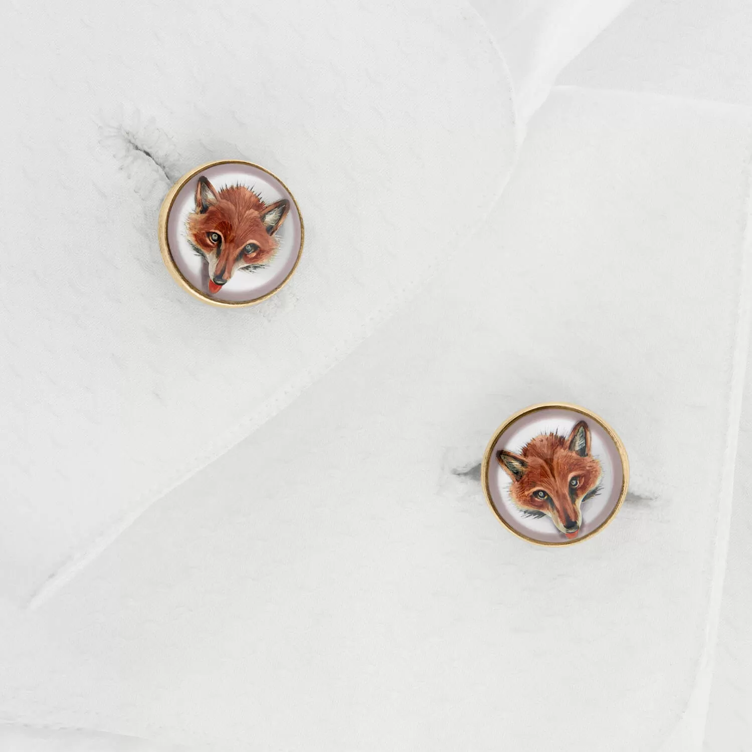 Edwardian 14k Essex Crystal Fox Cufflinks