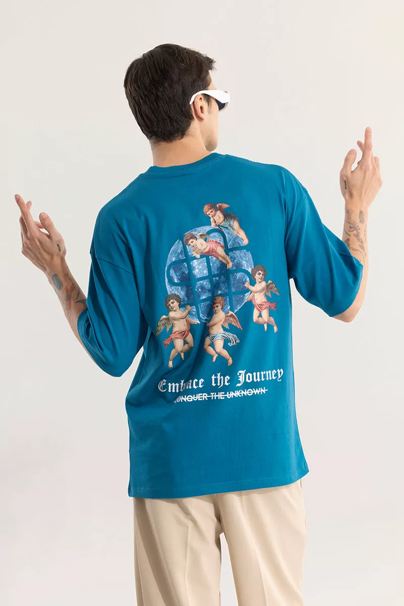 Embrace The Journey Blue Oversized T-Shirt