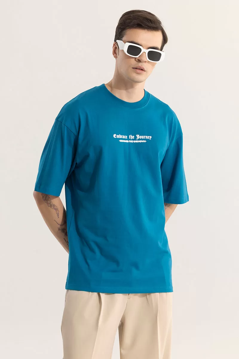 Embrace The Journey Blue Oversized T-Shirt