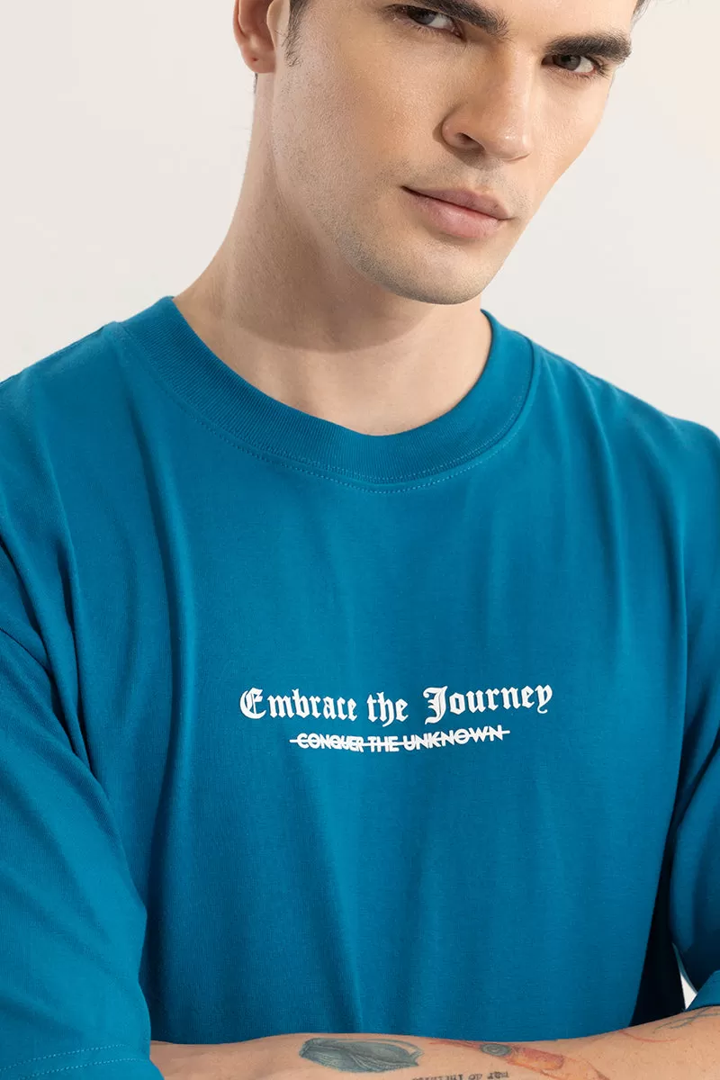 Embrace The Journey Blue Oversized T-Shirt