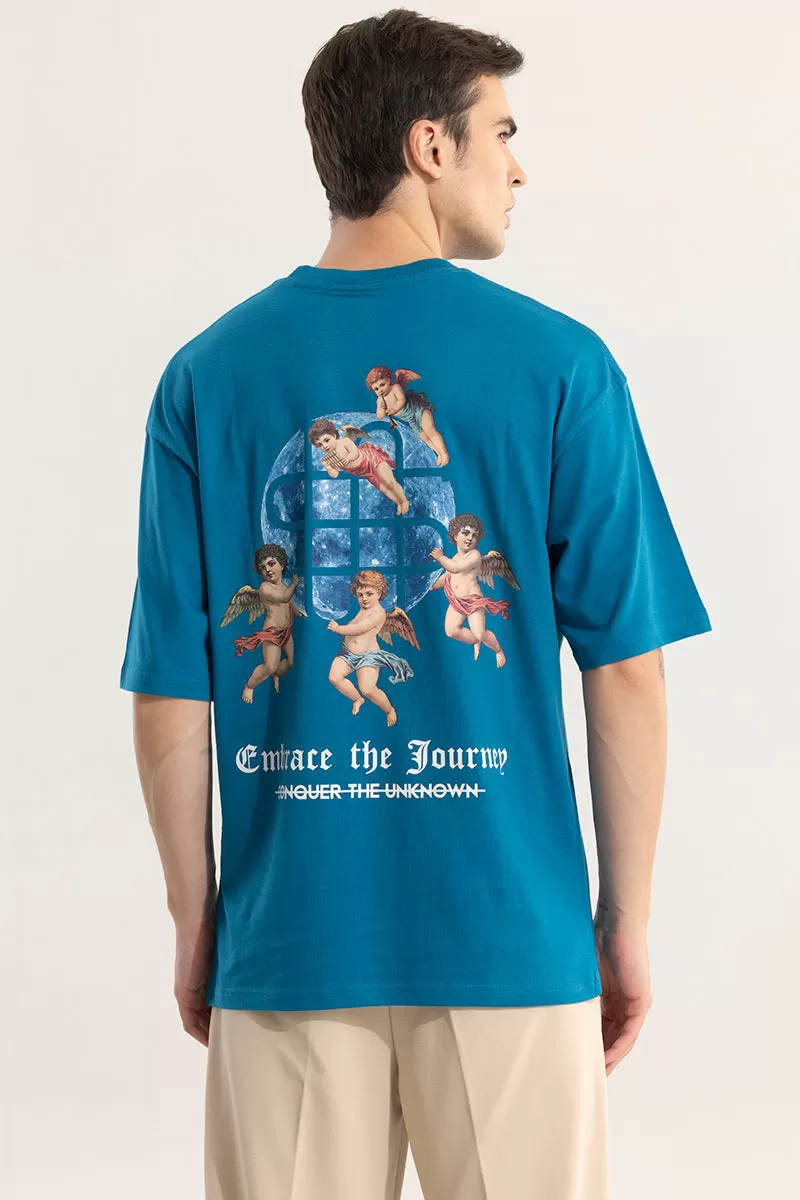 Embrace The Journey Blue Oversized T-Shirt