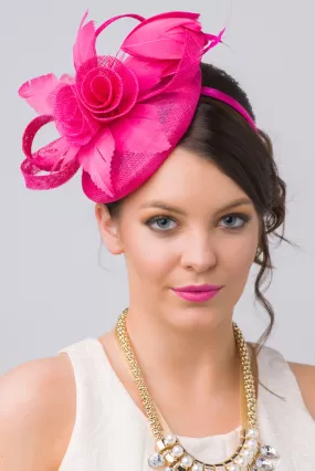 Emelia Rose Fascinator - Fuchsia