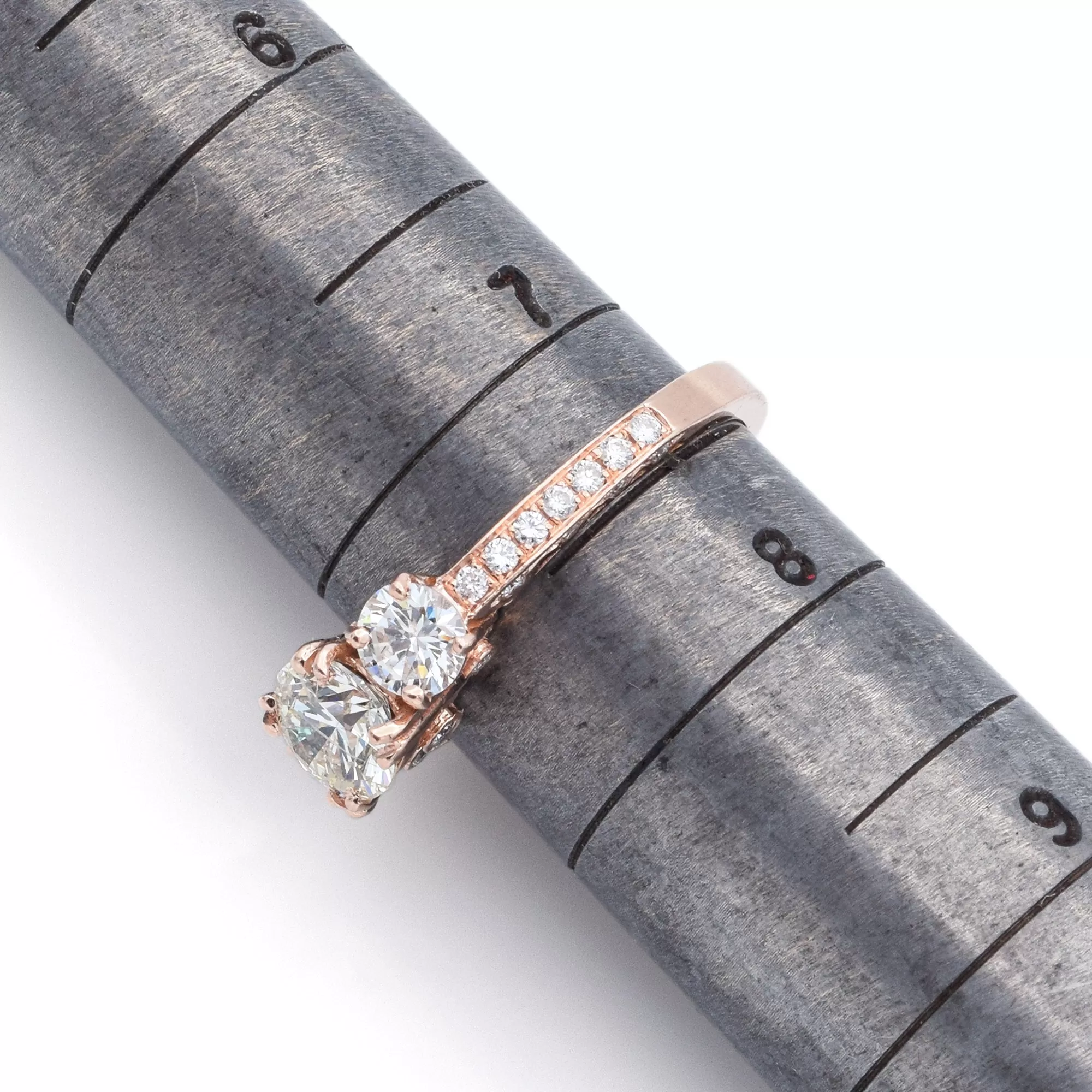 Estate 14K Rose Gold 2.34 TCW Diamond Band Ring Size 7.5