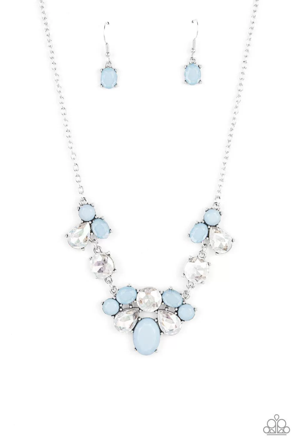 Ethereal Romance Blue and White Rhinestone Necklace - Paparazzi Accessories