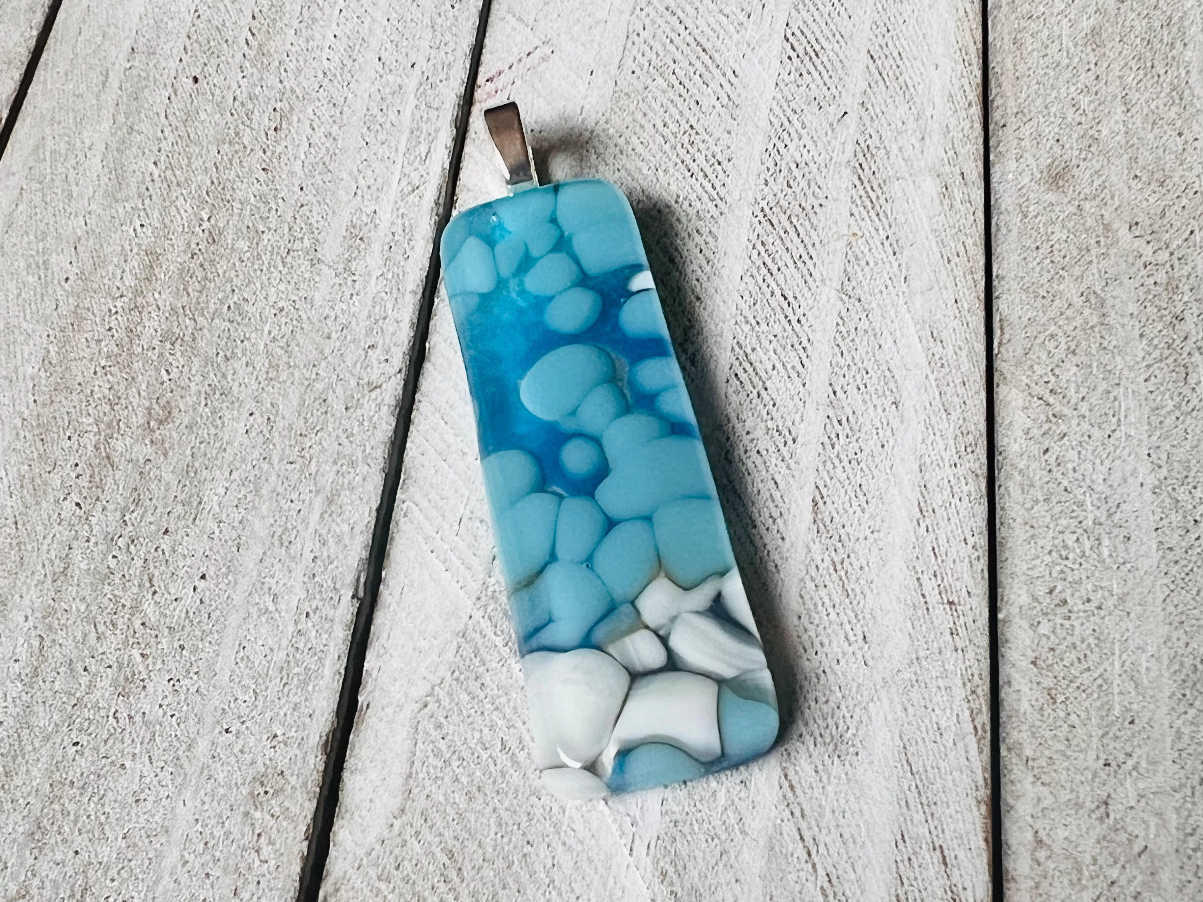 Fused Glass Pendant~Blue