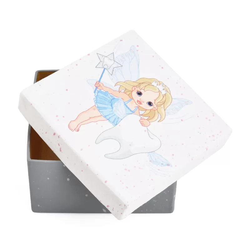 Gift Boxes-Cute Flying Tooth Fairy-Paper Mache-Square-X-Small-Quantity 1