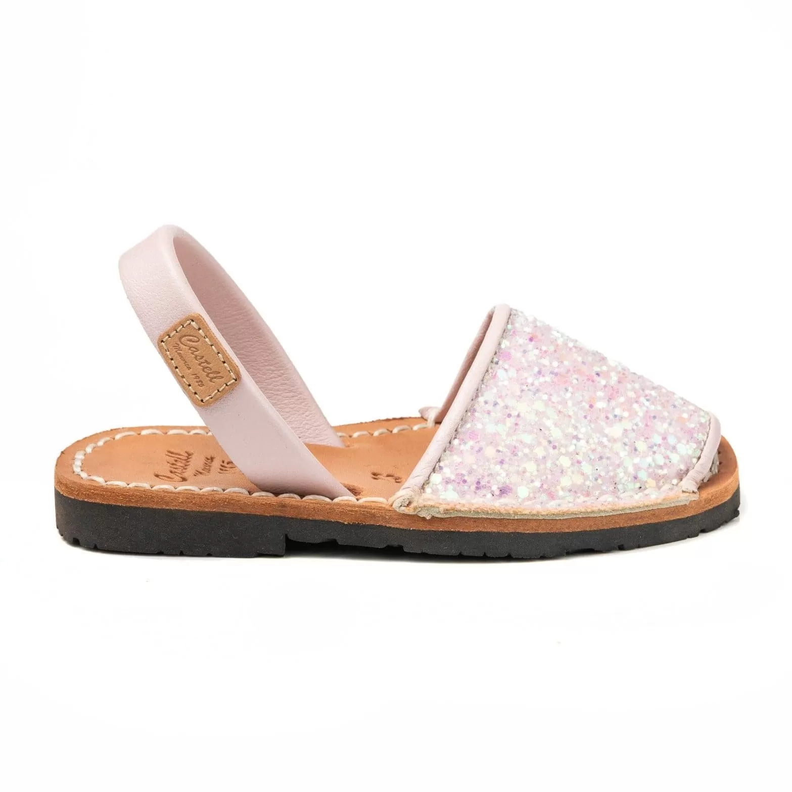 Glittery Leather Menorcan Sandal For Kids - Iker 1097R