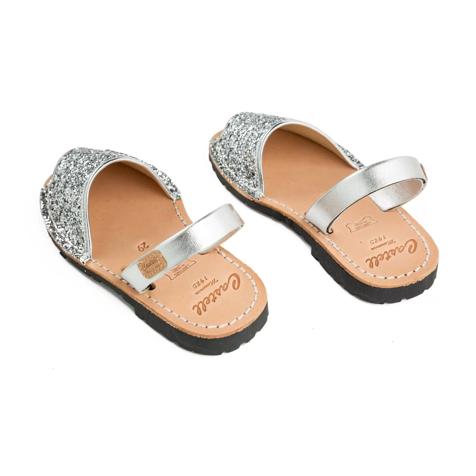 Glittery Leather Menorcan Sandal For Kids - Iker 1097R