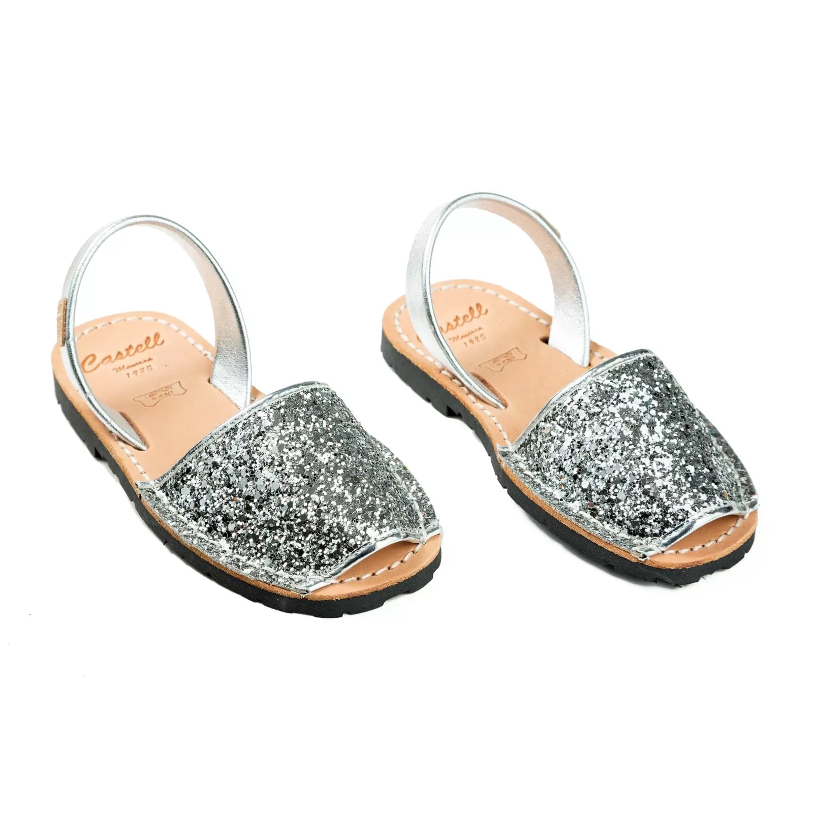 Glittery Leather Menorcan Sandal For Kids - Iker 1097R