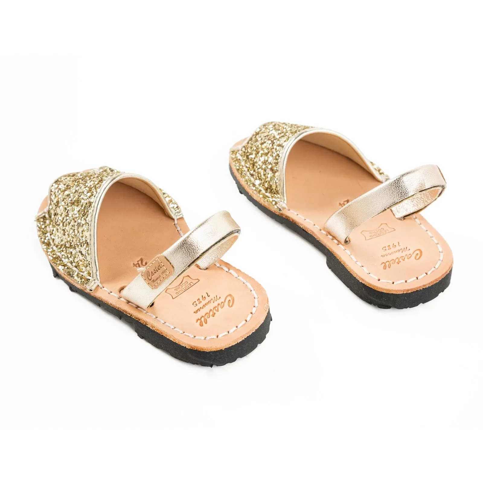 Glittery Leather Menorcan Sandal For Kids - Iker 1097R