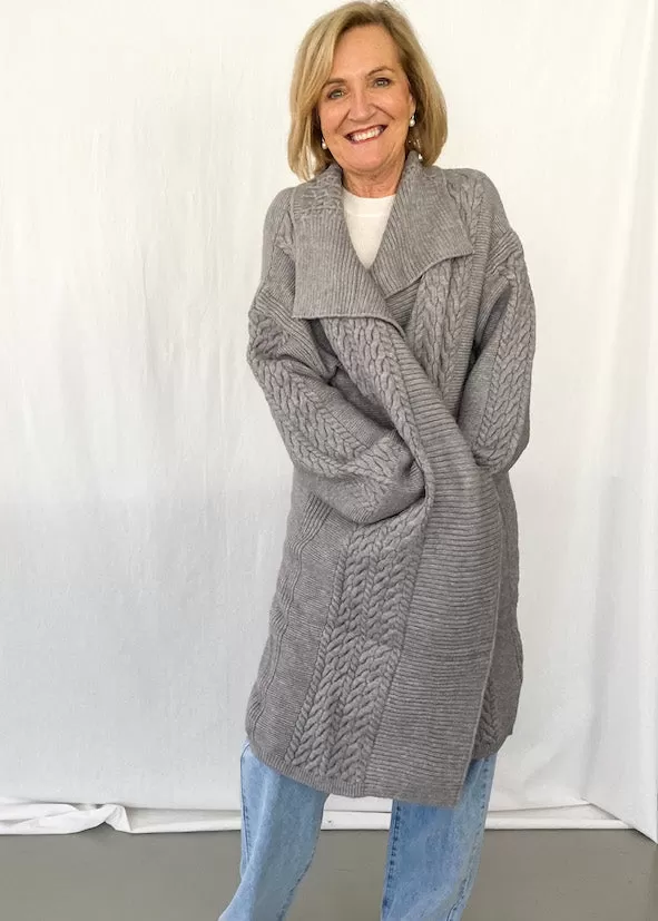 Grace Long Cardi - Grey