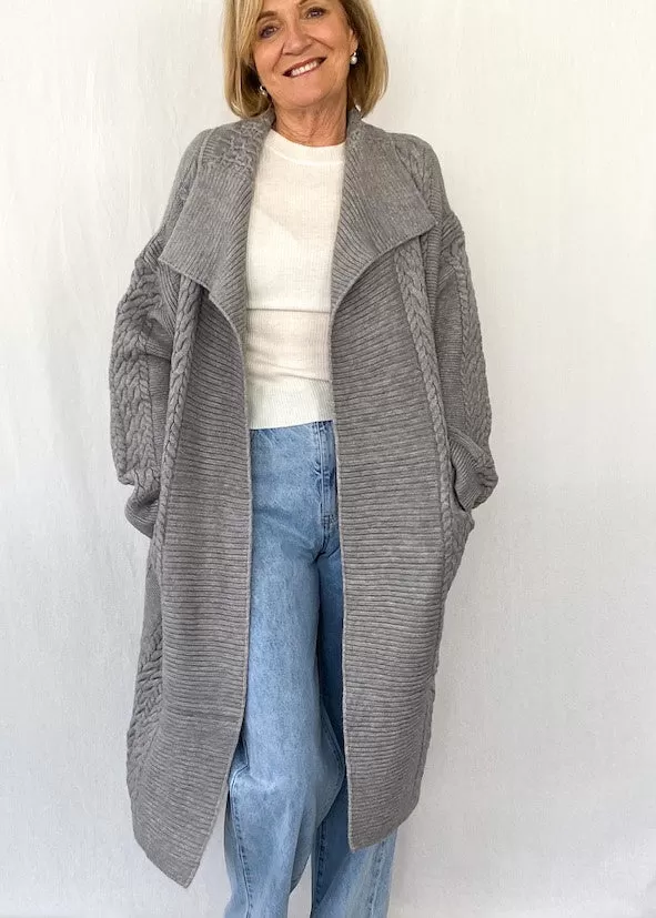 Grace Long Cardi - Grey