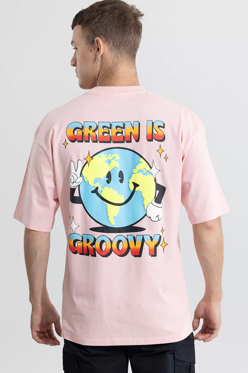 Green Is Groovy Pink Oversized T-Shirt