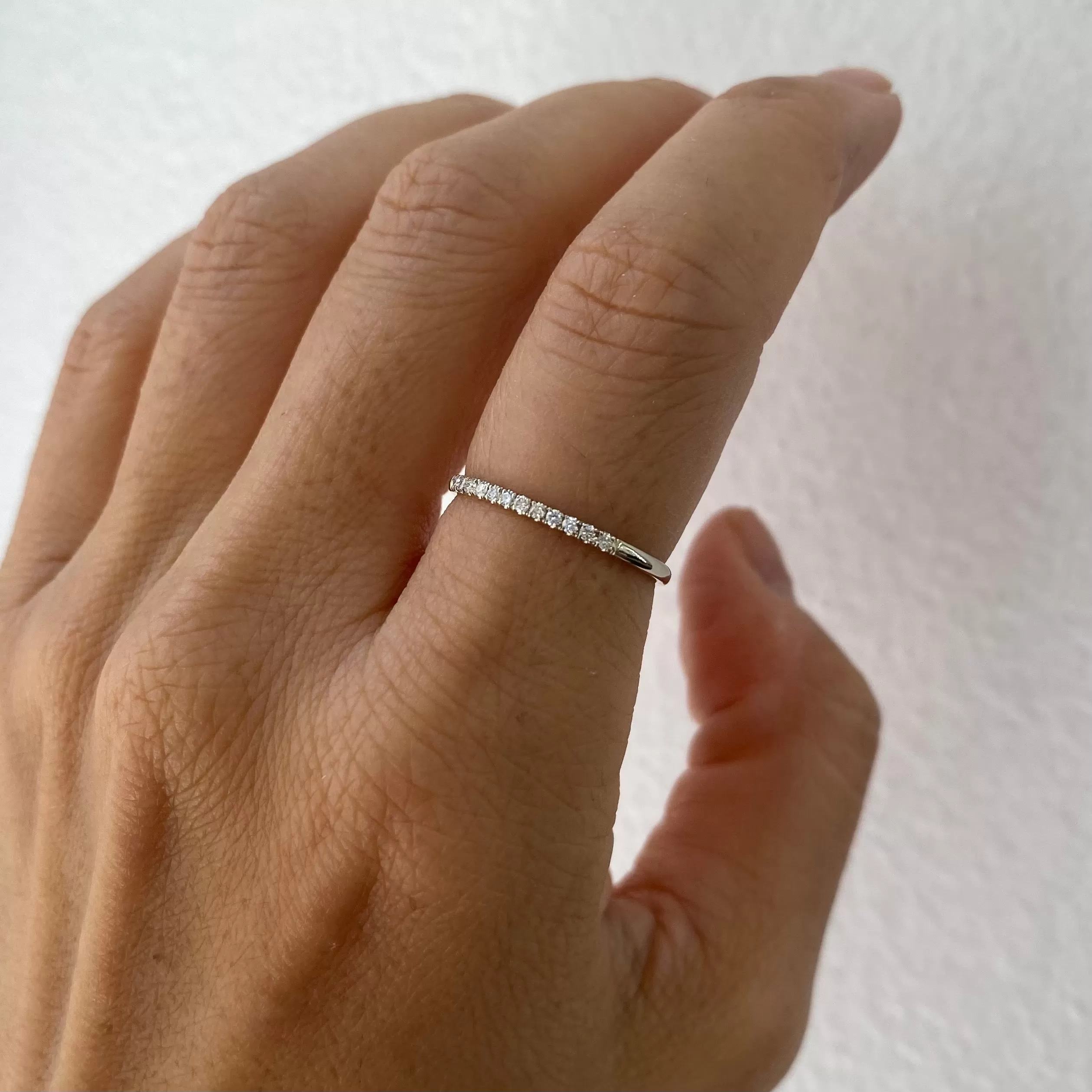 Half Round Semi Pave Ring