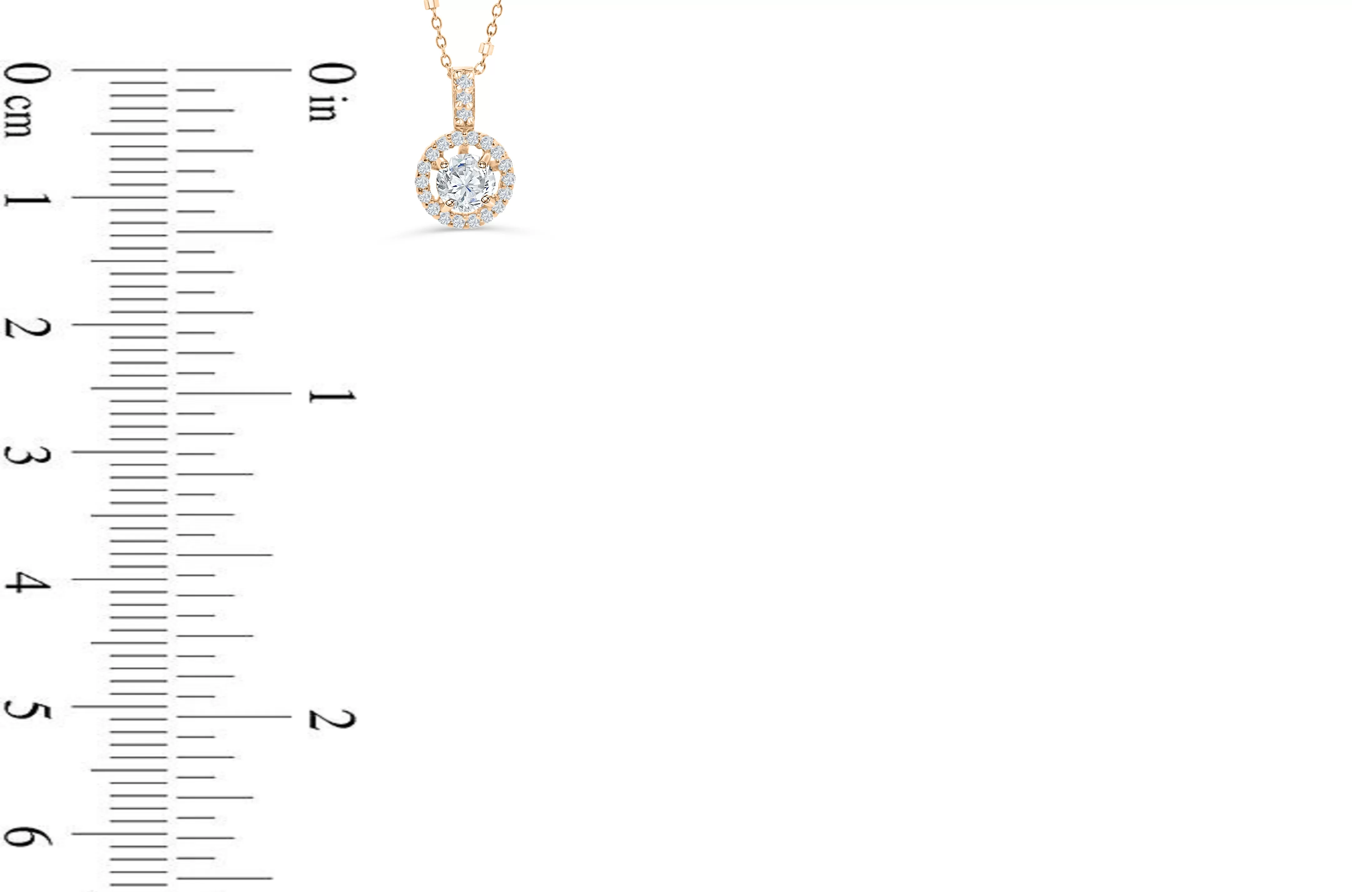 Halo Solitaire Diamond Pendant 0.64 CT TW 14K Rose Gold DPEN035