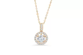 Halo Solitaire Diamond Pendant 0.64 CT TW 14K Rose Gold DPEN035