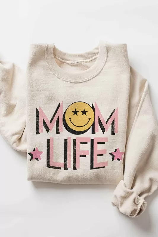 HAPPY FACE MOM LIFE Graphic Sweatshirt