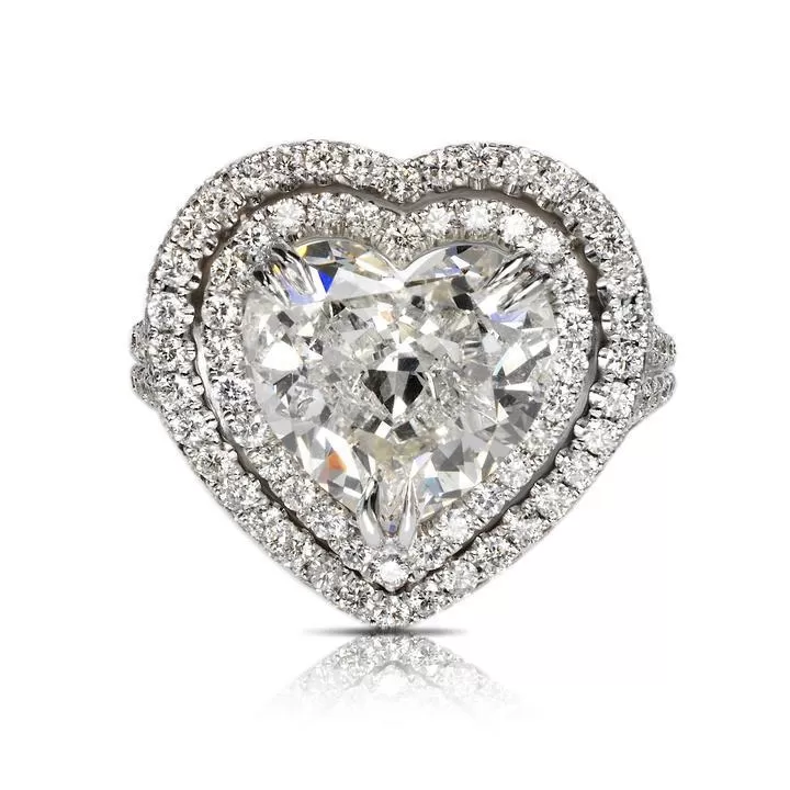 Heart Cut Double Halo Engagement Ring