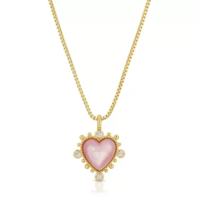 Heavenly Heart Necklace- Pink Shell