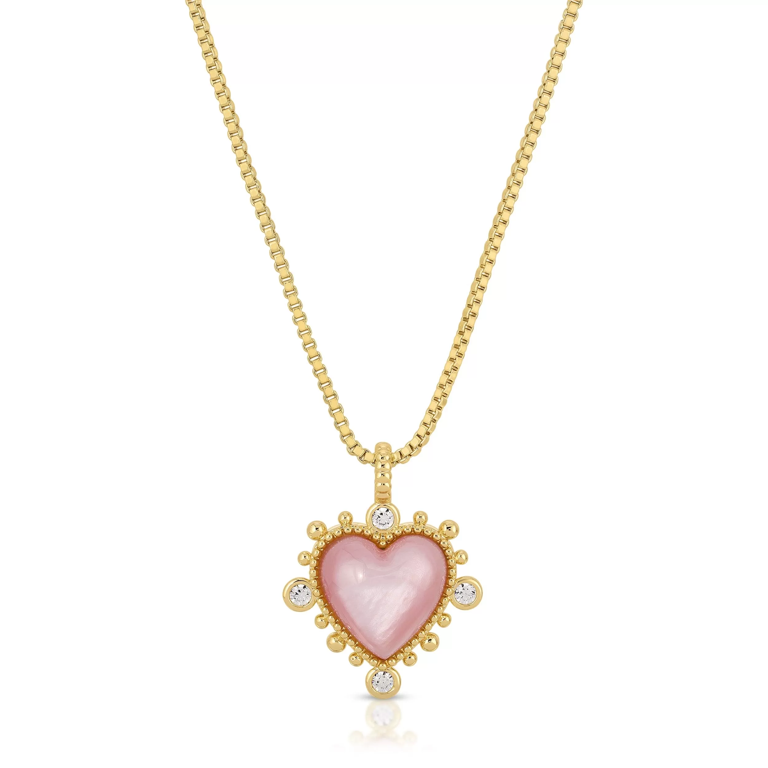 Heavenly Heart Necklace- Pink Shell