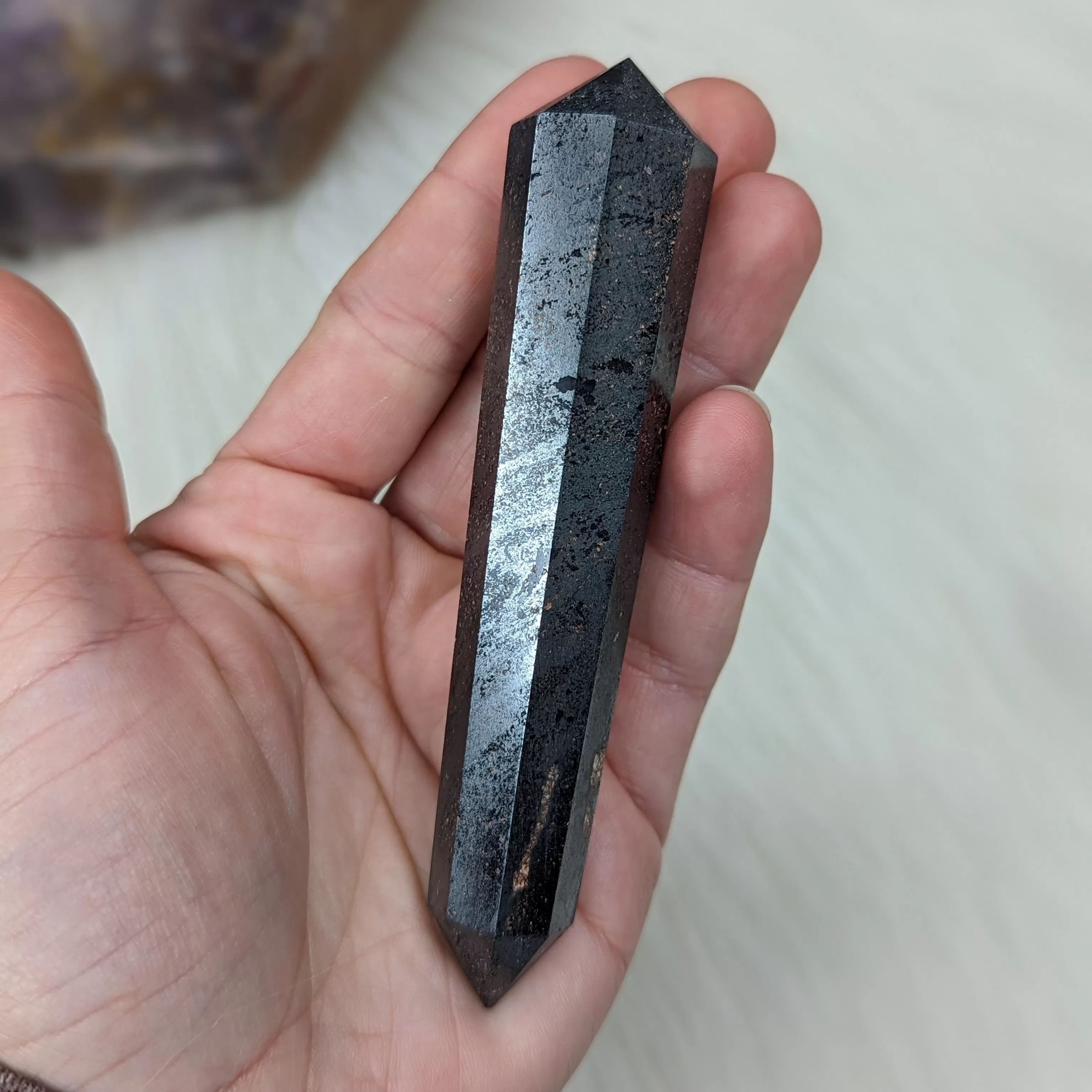 Hematite Healing Wand Carving #1