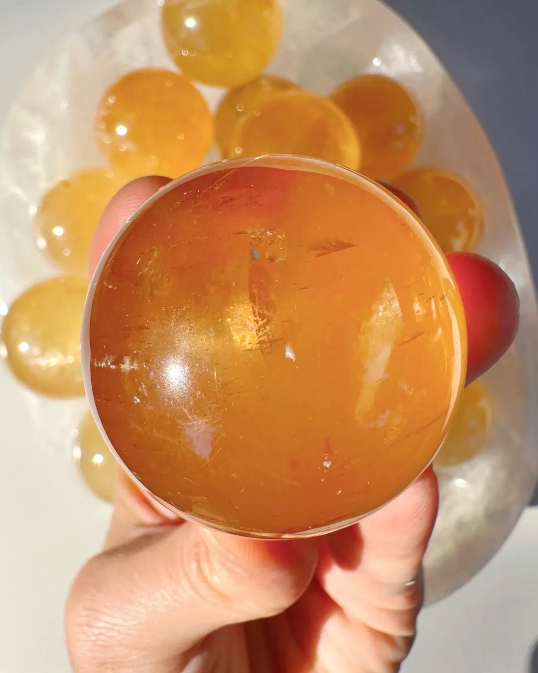 Honey Optic Calcite Spheres - AAA