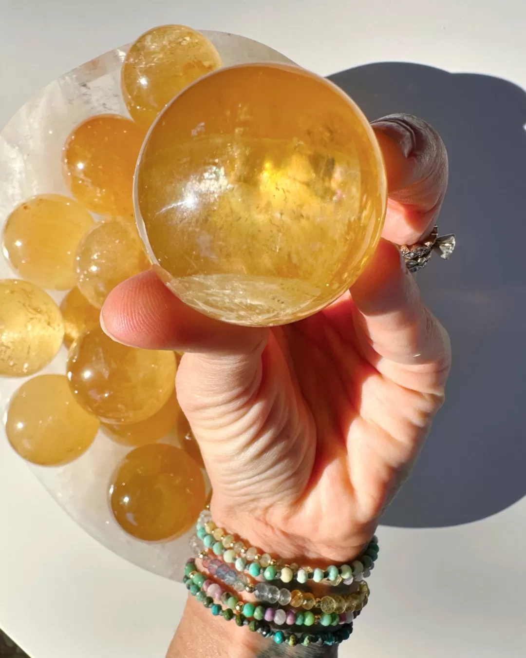 Honey Optic Calcite Spheres - AAA