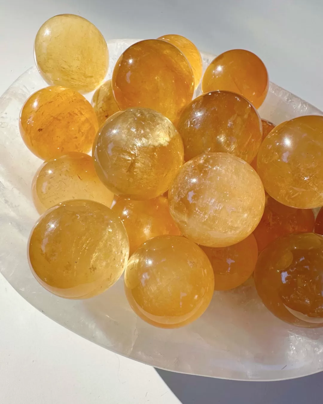 Honey Optic Calcite Spheres - AAA