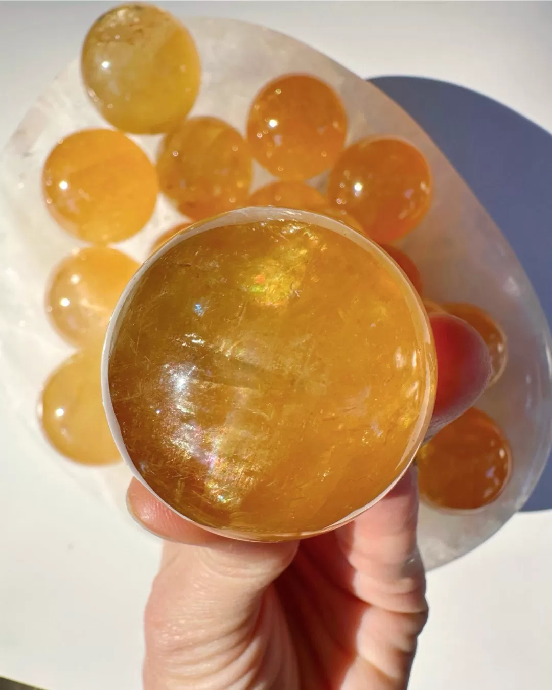 Honey Optic Calcite Spheres - AAA